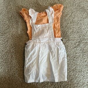 Wonder Nation 3-6 Month Orange and White Romper